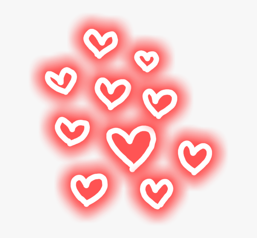 Heart Hearts Glowing Glowing Hearts - Pink Glowing Heart Outline Transparent, HD Png Download, Free Download