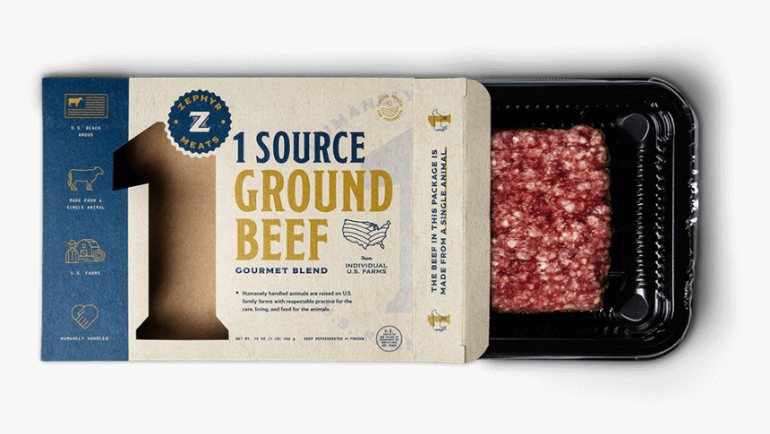 1 Source Ground Beef Package Open - 1 Source Ground Beef Zephyr Foods, HD Png Download, Free Download