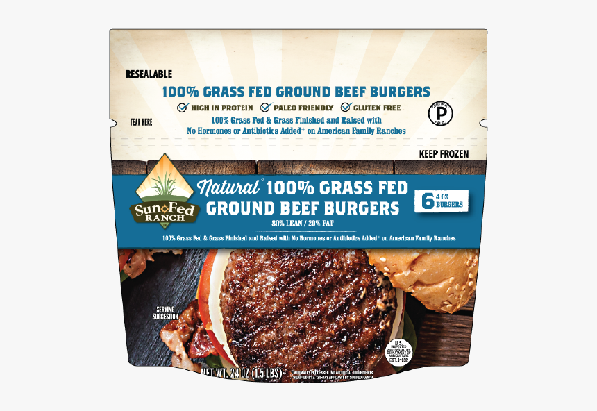 Frozen Natural Grass Fed Ground Beef Burgers 80/20, HD Png Download, Free Download
