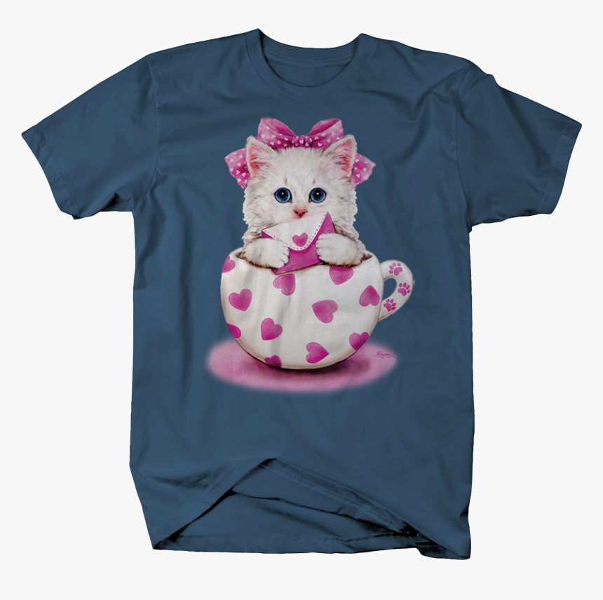 Cute Baby Kitten Sitting In Pink Heart Coffee Tea Mug - Jeep Logo T Shirt, HD Png Download, Free Download