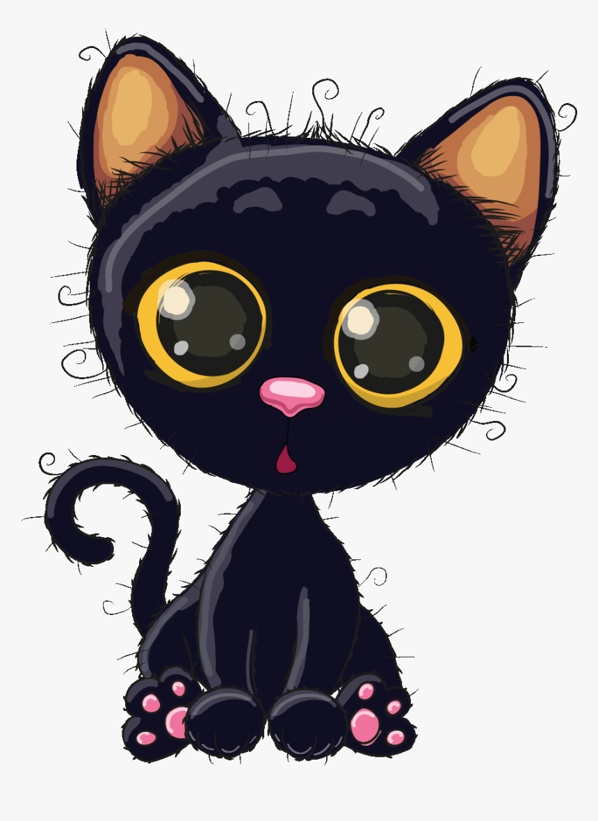 Cute Black Kitten Clipart, HD Png Download, Free Download