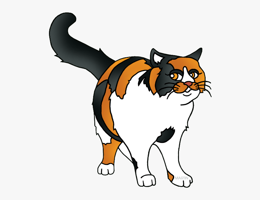 Animals Clip Art By Phillip Martin, Calico Cat - Clip Art Calico Cat, HD Png Download, Free Download