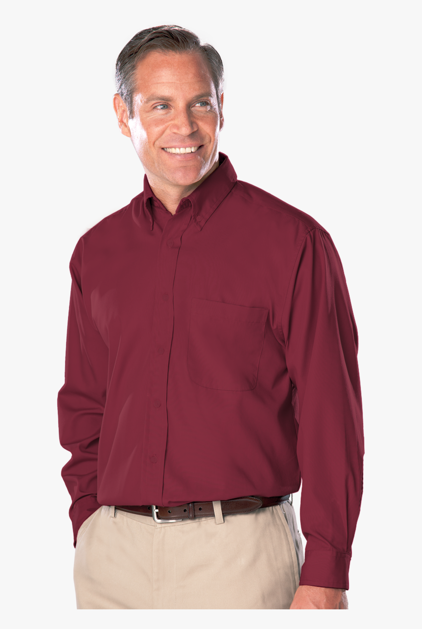 Mens Long Sleeve Easy Care Tall Poplin With Matching - Sleeve, HD Png Download, Free Download