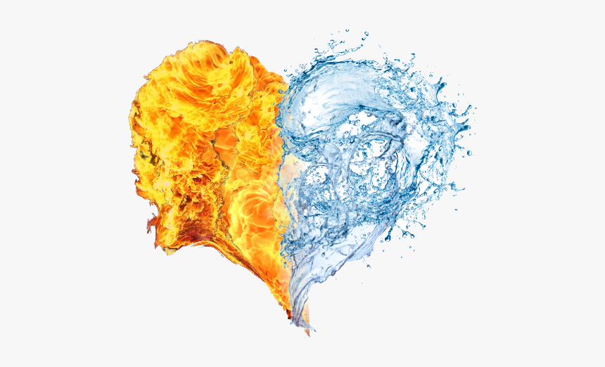 #fire #water #heart - Heart Fire Water Png, Transparent Png, Free Download