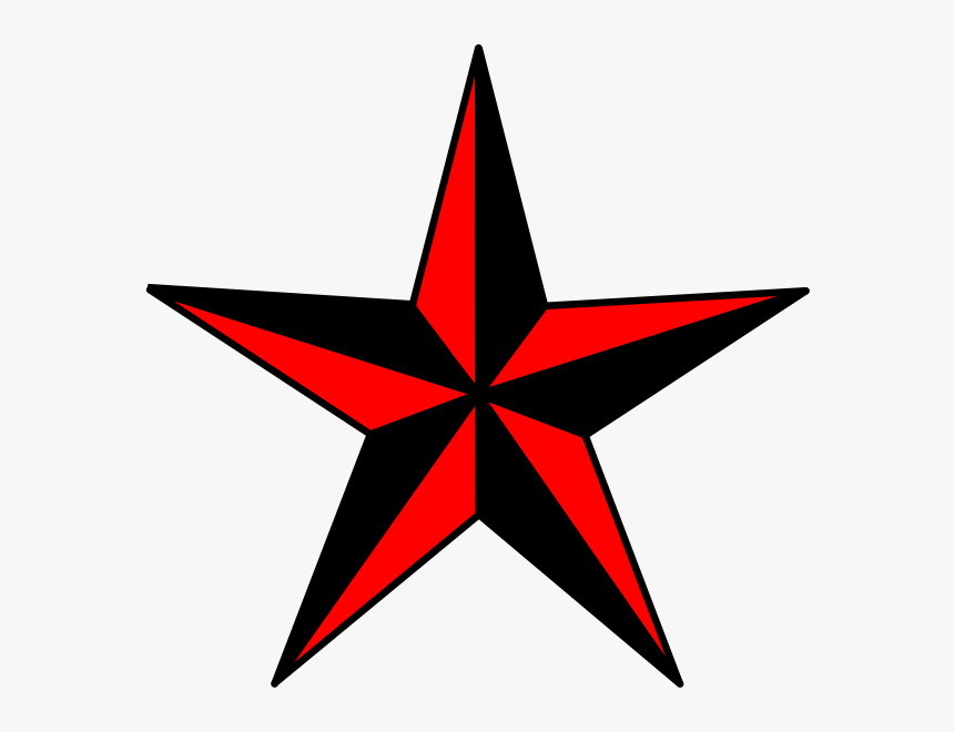 Old School Star Tattoo Clipart , Png Download - Nautical Star, Transparent Png, Free Download