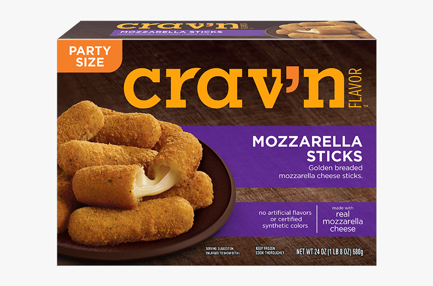 Crav’n Flavor Party Size Mozzarella Sticks Appetizer - Crav N Flavor Golden Breaded Mozzarella Cheese Sticks, HD Png Download, Free Download