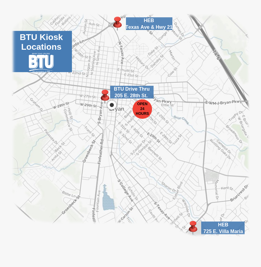 Btu Kiosk Locations Map - Atlas, HD Png Download, Free Download