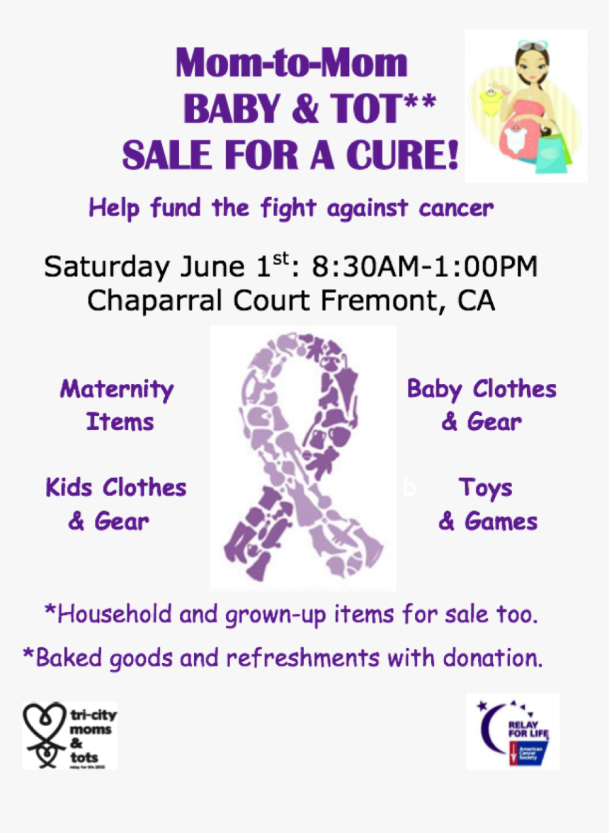 Huge Mom To Mom Yard Sale For Charity - Relay For Life, HD Png Download, Free Download