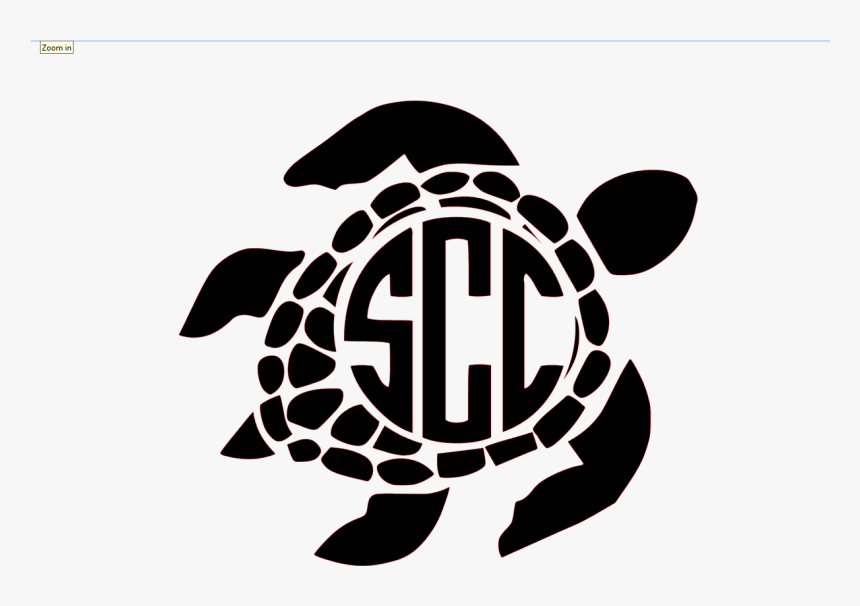 Turtle Monogram Turtle Monogram With Letters - Hydro Flask Stickers Black And White, HD Png Download, Free Download