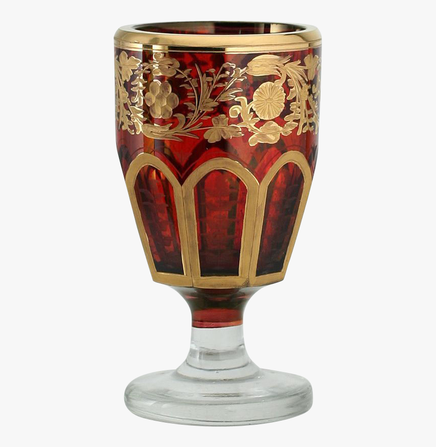 Thumb Image - Egermann Bohemian Rubis Goblet Gilded With Silver, HD Png Download, Free Download