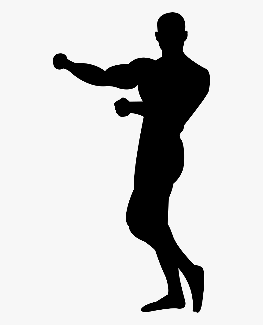 Gymnast Silhouette Showing Muscles - Postures Football Black Outline, HD Png Download, Free Download