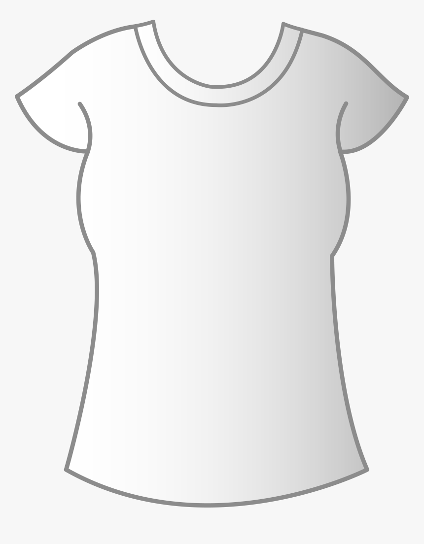 White Woman T-shirt Template - Plain Black T Shirt Template Women, HD Png Download, Free Download