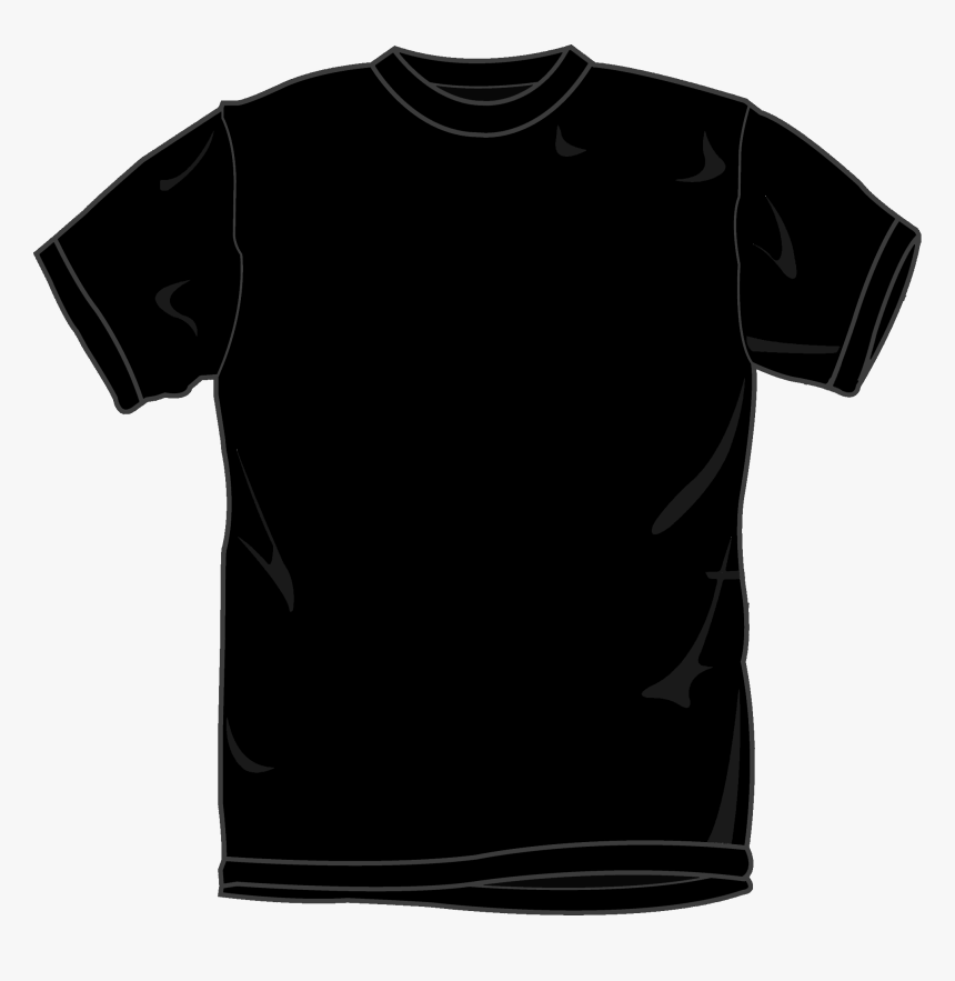 Images Of Black T - Black Shirt Front Template, HD Png Download - kindpng