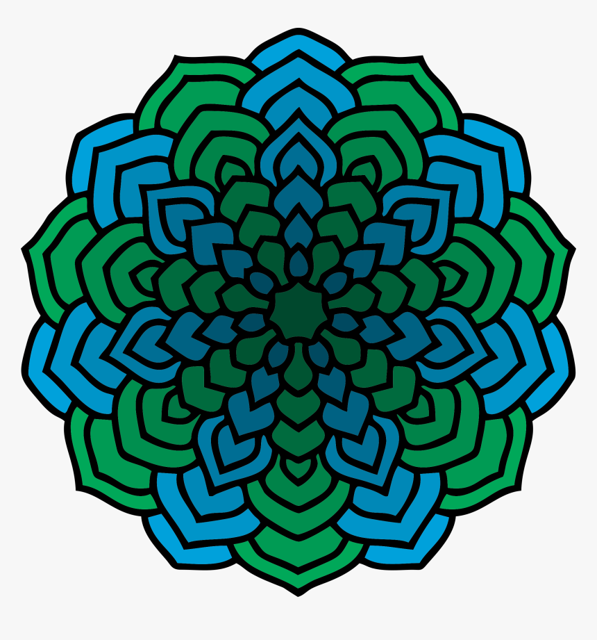 Mandala Vector Clipart Clipart Freeuse Library Green - Dibujo Diseño De Flores, HD Png Download, Free Download