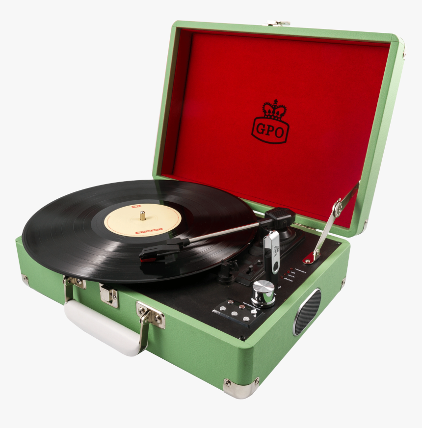 60"s Vintage Record Player , Png Download - Gpo Attache Turntable Green, Transparent Png, Free Download