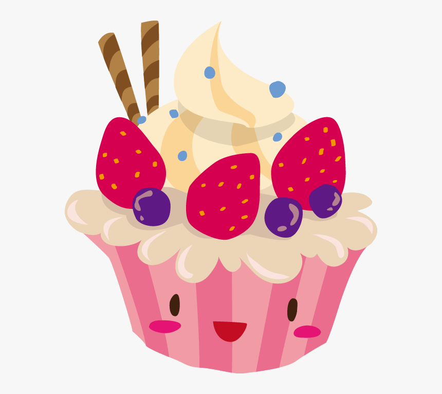 Muffin Clipart Birthday Cupcake - Birthday Cake Cute Cartoon, HD Png Download, Free Download