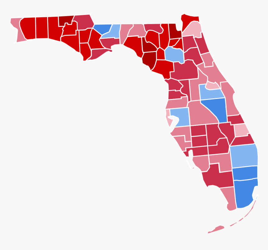 Florida Presidential Election Results - Florida 2016 Election Map, HD Png Download, Free Download