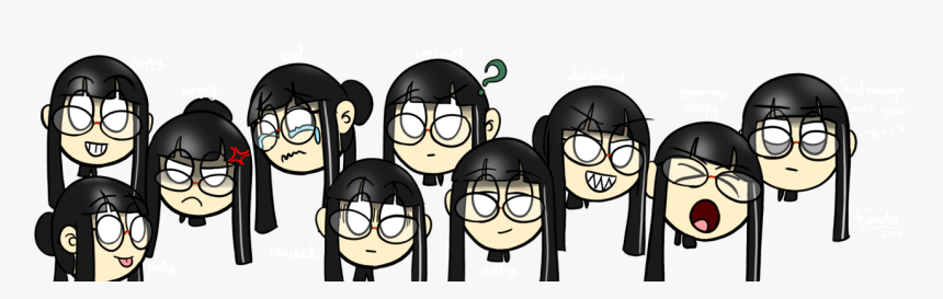 Aiko With Different Facial Expressions And Emotions - Cartoon, HD Png Download, Free Download