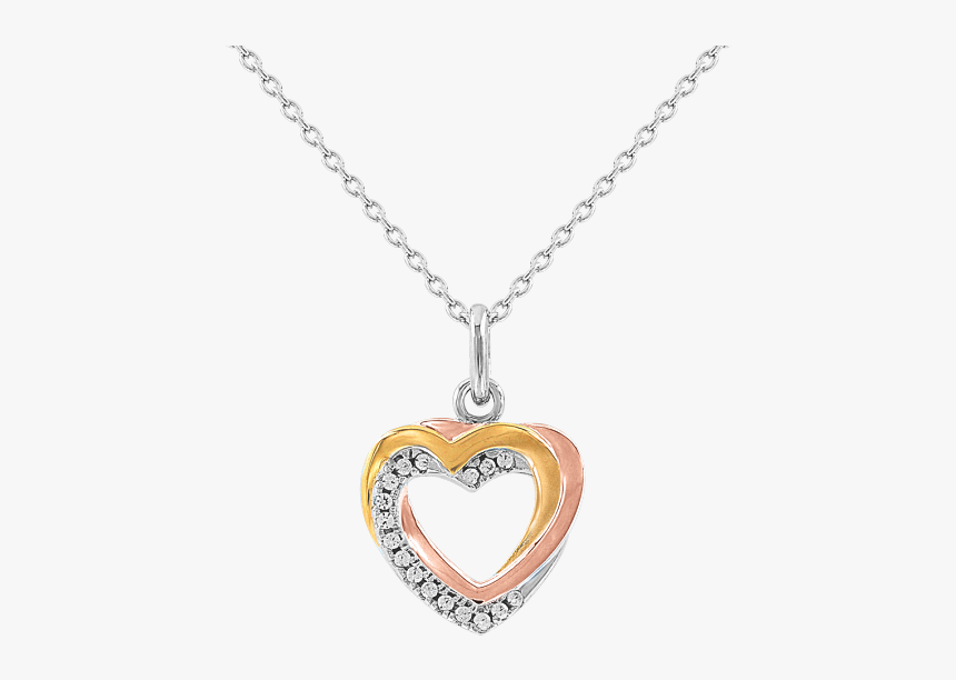 Gold-plated Silver Chain With Zirconia - Best Friends Heart Necklace, HD Png Download, Free Download