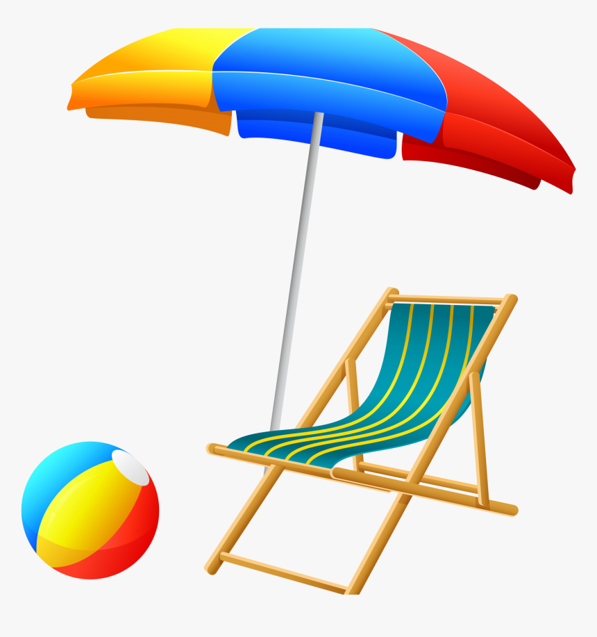 Clip On Beach Umbrella - Summer Beach Umbrella Clipart, HD Png Download, Free Download