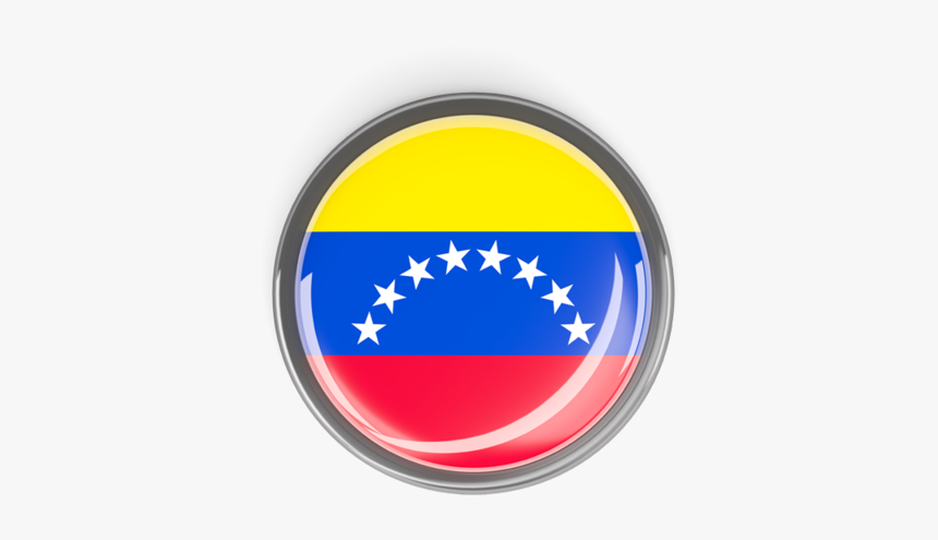 Metal Framed Round Button - Flag Circle Of Venezuela Png, Transparent Png, Free Download