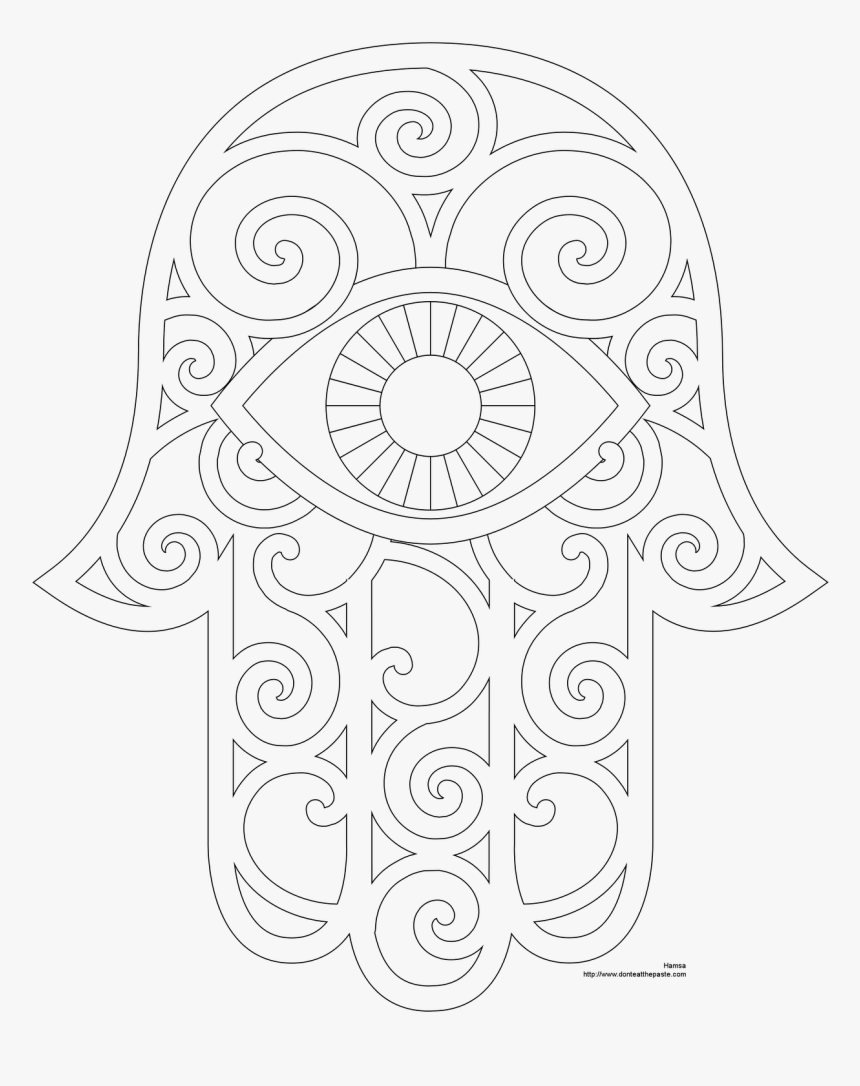 Drawing Scarf Diy - Mano De Fatima Para Bordar, HD Png Download, Free Download