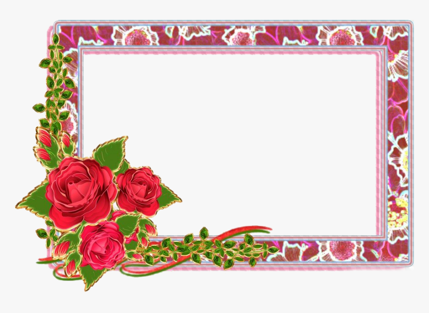 Square Flower Frame Png - Flower Photo Frame Png, Transparent Png, Free Download