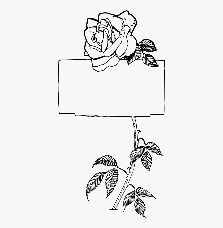 Rose Frame - Rose Frame For Coloring, HD Png Download, Free Download