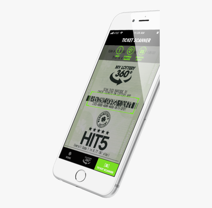 Lottery App Draw Ticket Scanner Screen On White Iphone - Iphone, HD Png Download, Free Download