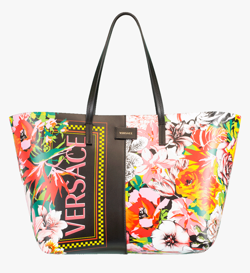 Versace Floral Logo Bag, HD Png Download, Free Download