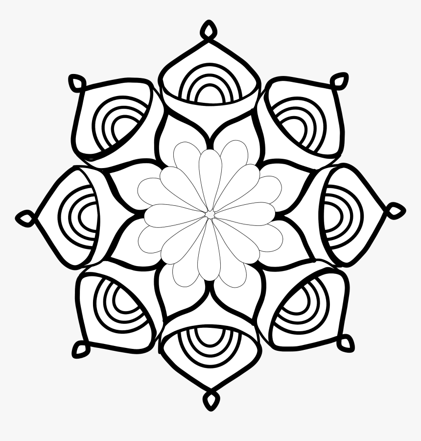 29 Mandala Clip Art - Black And White Mandala Png, Transparent Png, Free Download
