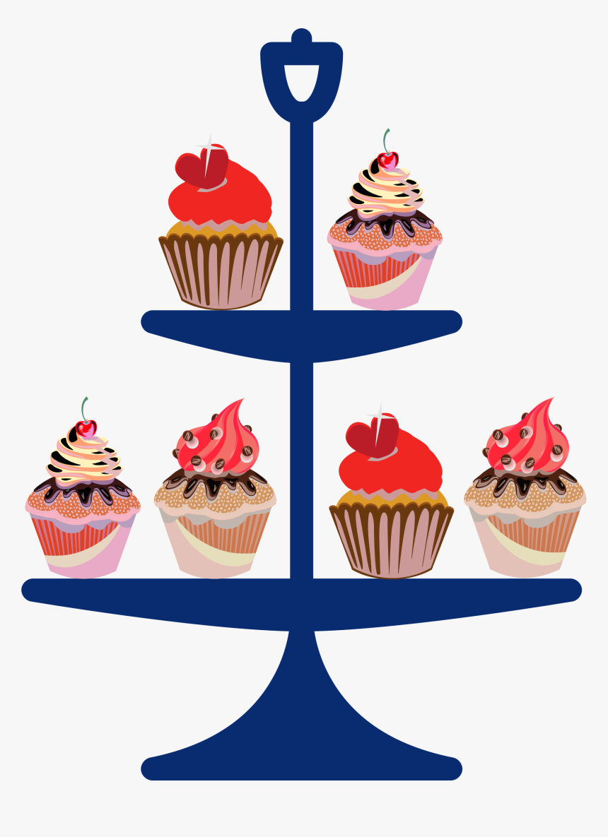 Cakes On A Stand Clip Arts - Cupcake Bakery Clip Art, HD Png Download, Free Download