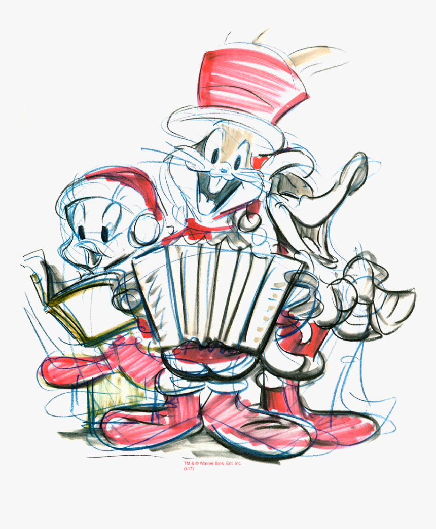 Looney Tunes Holiday Sketch Pullover Hoodie - Hoodie, HD Png Download, Free Download