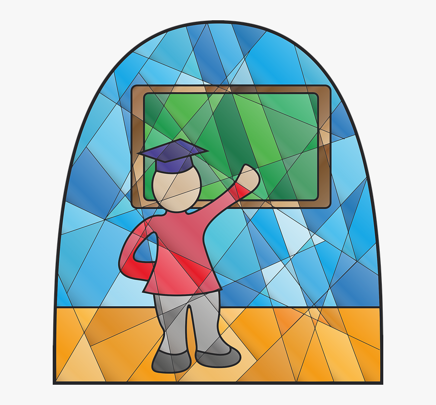 Stained Glass Window, Master, Professor, Teach - Cartoon, HD Png Download, Free Download