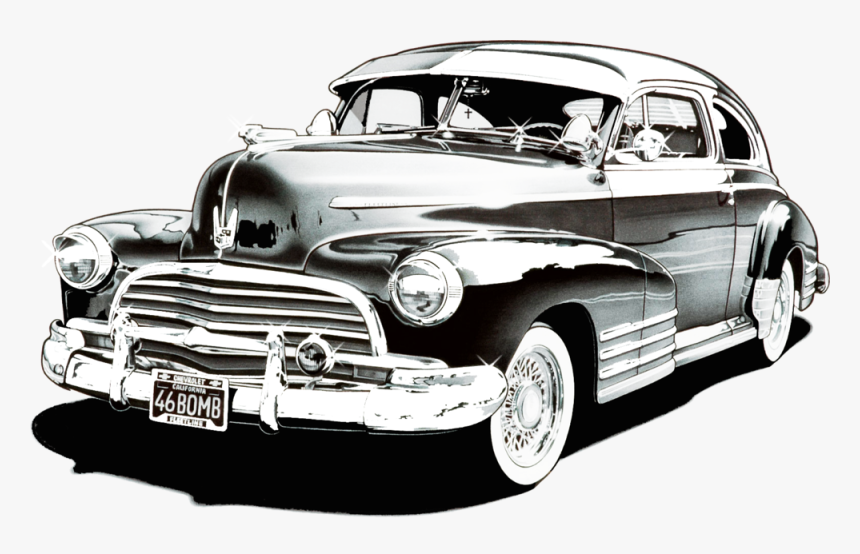 Black 46 Chevy Bomb Lowrider - Lowrider Bomb Black And White, HD Png Download, Free Download