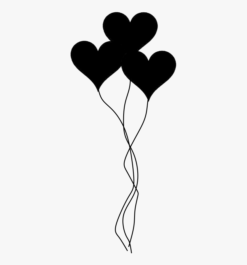 Transparent White Balloons Png - Heart Balloons Black And White, Png Download, Free Download