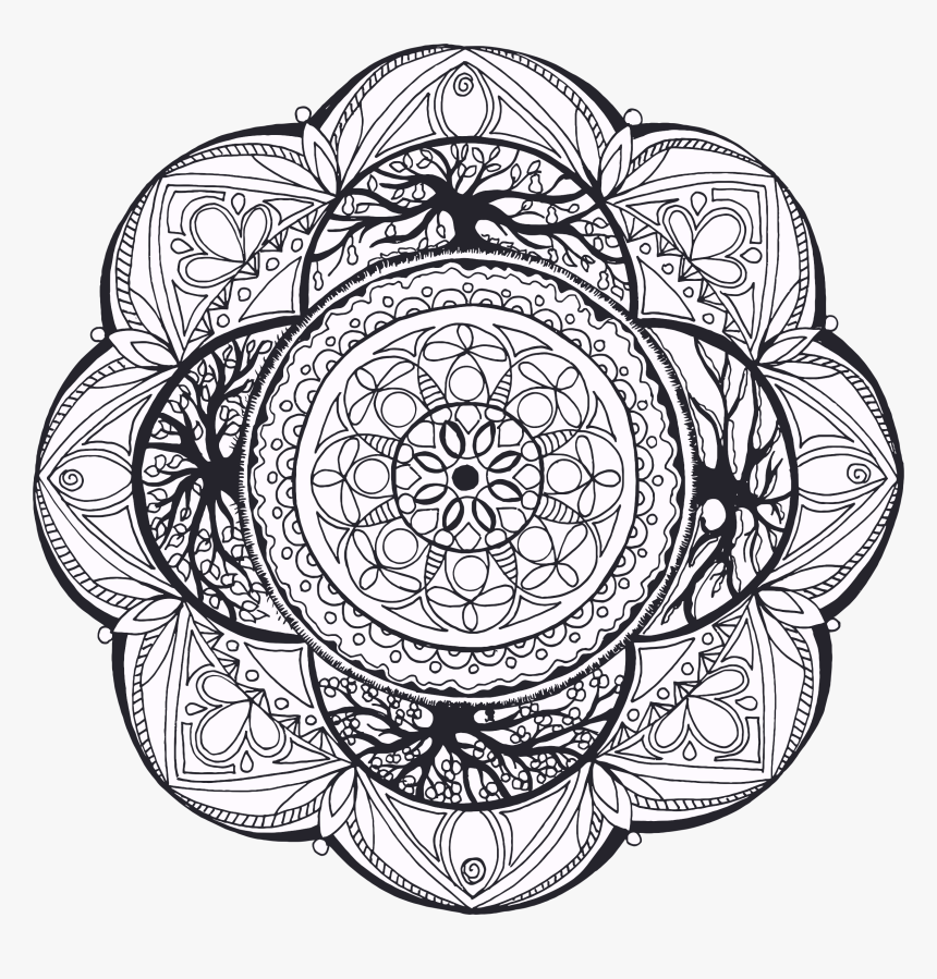 This Free Icons Png Design Of Hand Drawn- - Mandala Drawing Png, Transparent Png, Free Download