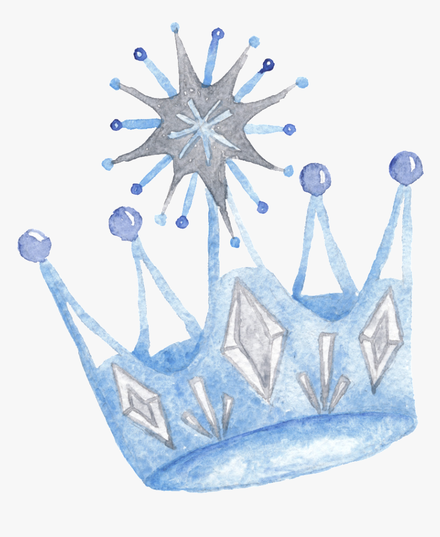 This Graphics Is Blue Hand Drawn Crown Cartoon Snow - Portable Network Graphics, HD Png Download, Free Download