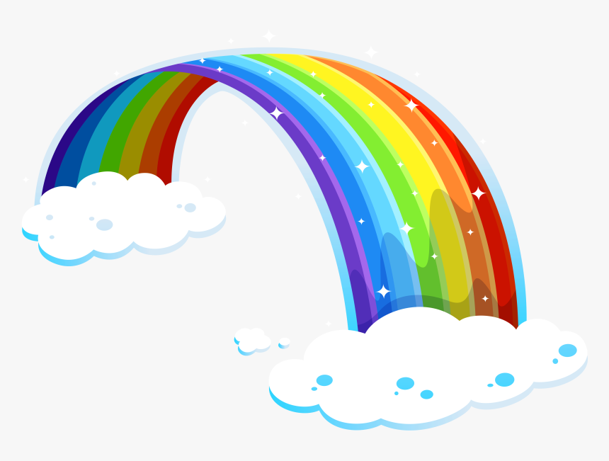 Rainbow With Clouds Png - Clouds With Rainbow Png, Transparent Png, Free Download