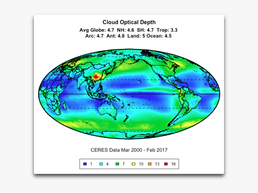 Ceres Cloud Optical Depth - Ceres Satellite Data Heat Balance Tibetan Plateau, HD Png Download, Free Download