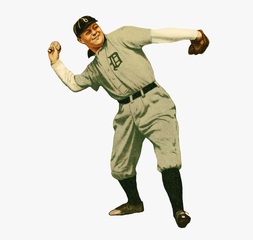 Baseball Pitcher Clipart - Baseball Player Png Vintage, Transparent Png, Free Download