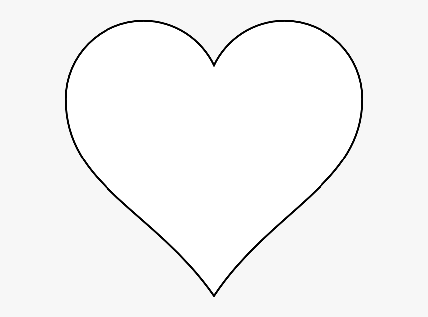 Thin B&w Heart Svg Clip Arts - White Heart Clipart, HD Png Download, Free Download