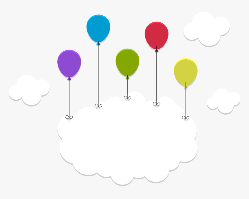 Clouds Title Light Balloon Sky Moon Vector Clipart - Balloon, HD Png Download, Free Download