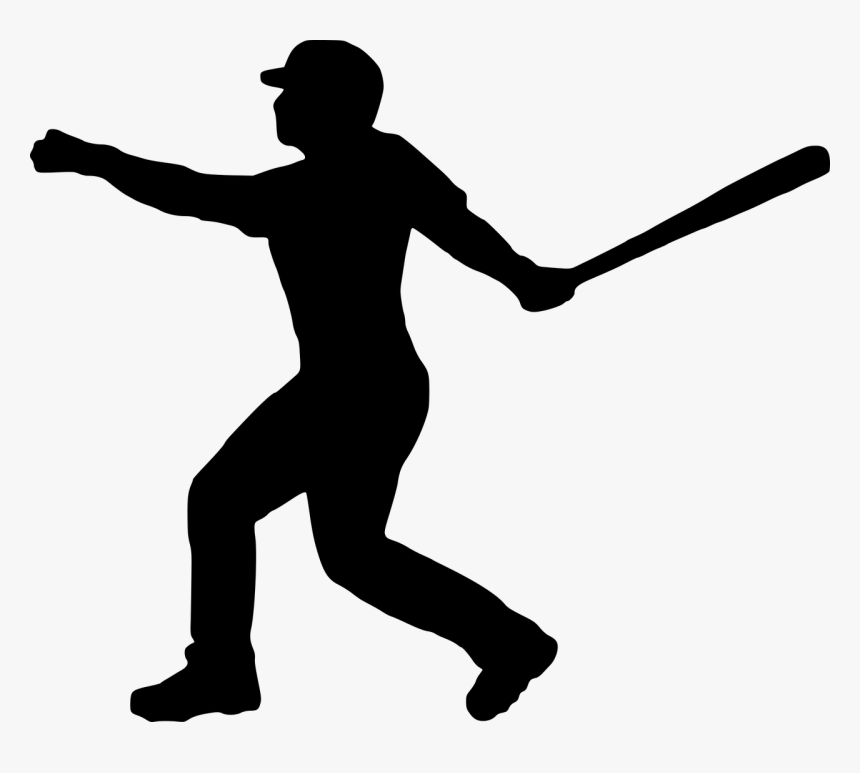 Baseball Player Silhouette Free Picture - Silhouette Girl Softball Png, Transparent Png, Free Download