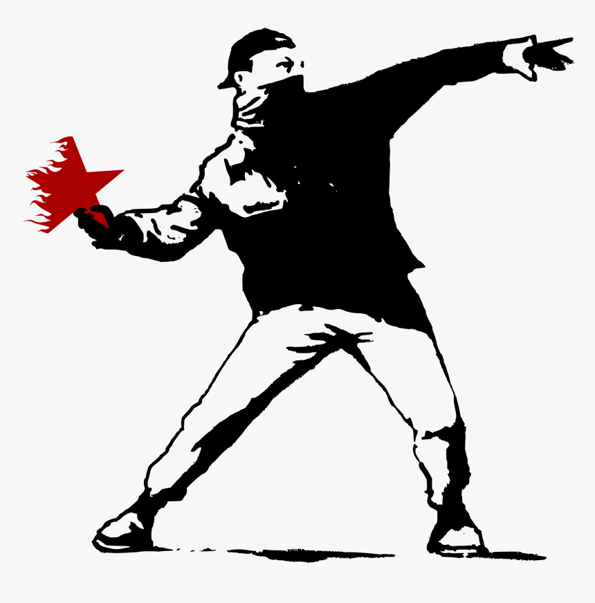 Human Behavior,performing Arts,silhouette - Man Throwing Molotov Cocktail, HD Png Download, Free Download