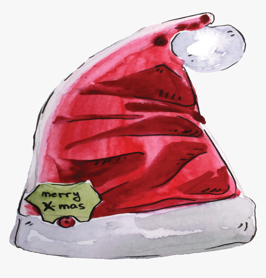 Hand Drawn Christmas Hat Transparent Cartoon - Handbag, HD Png Download, Free Download