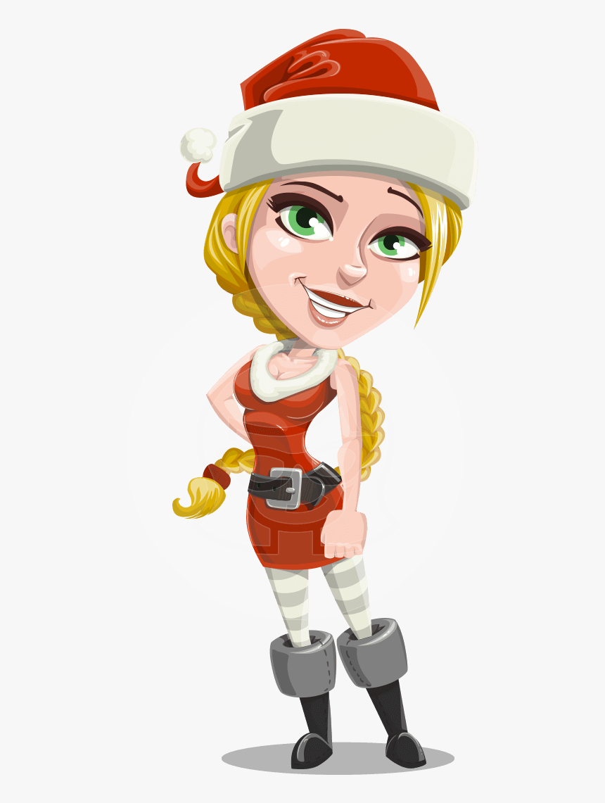 Christmas Woman Cartoon Png, Transparent Png, Free Download