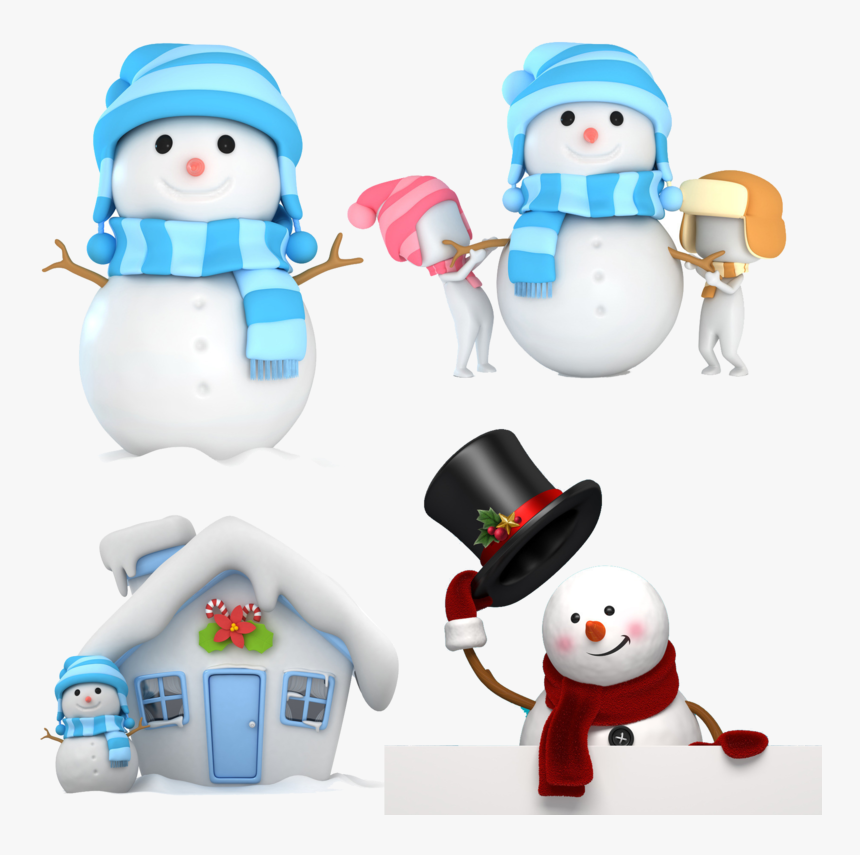 Snowman With Blue Scarf, HD Png Download, Free Download