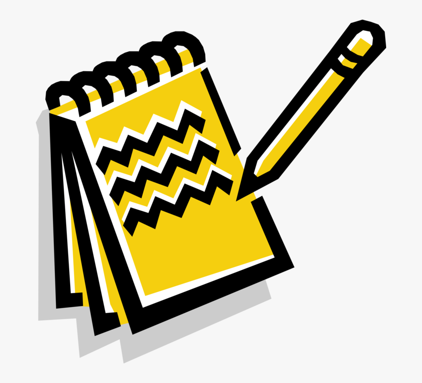 Vector Illustration Of Notebook, Notepad Or Writing - Notepad Clipart, HD Png Download, Free Download