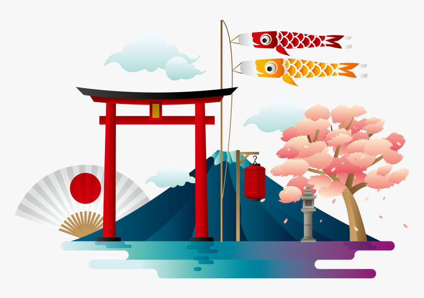 Japanese Umbrella Png -mount Fuji Download Poster - Japan Fuji Vector Free, Transparent Png, Free Download